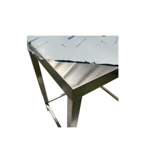 Mesa acero inoxidable mural sin estante montada 900x400x850 mm