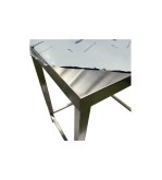 Mesa acero inoxidable mural sin estante montada 2400x400x850 mm